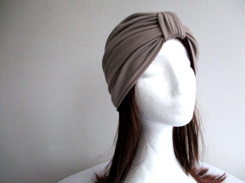 jersey turban/ reversible pleated chemo hat/ double-layer headcover/ sewing pattern pdf + photo tutorial/ for baby, girl and woman, (10 sizes)