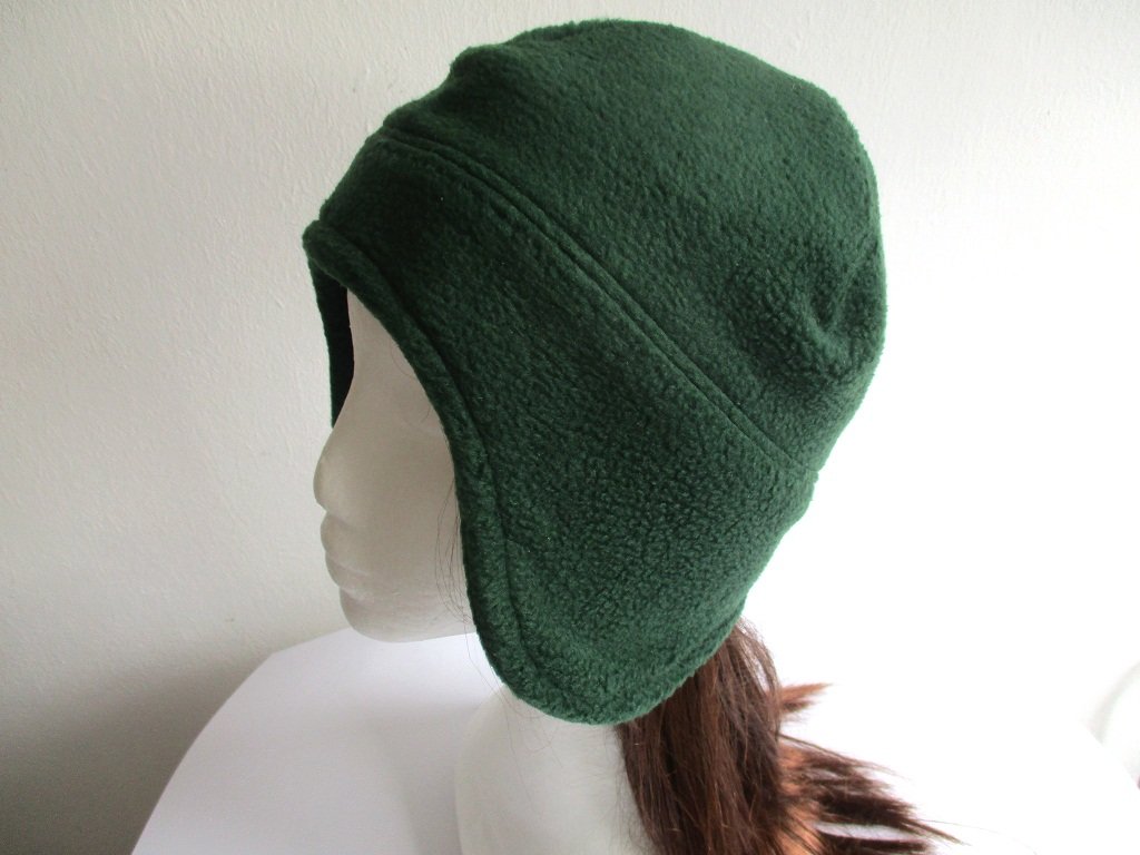 Woollen Winter Hat with Earflap and Fleece Lining - One Size, Unisex, Green