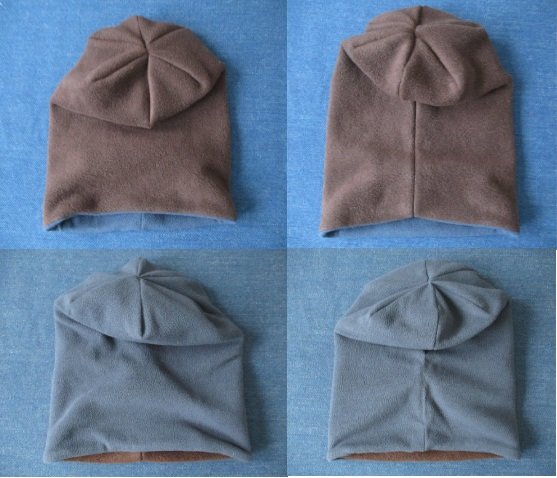 reversible cuffed winter fleece beanie / double layer chemo hat / soft cap, pdf sewing pattern and photo tutorial, adult to child, (6 sizes)