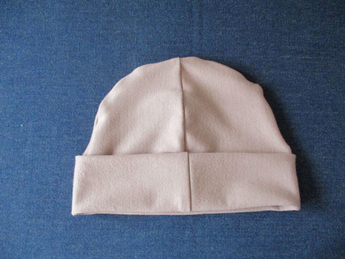 double layer deep turn-up beige jersey beanie/ slouchy hat/  PDF SEWING PATTERN (XS - 4XL sizes) with PHOTO TUTORIAL/ for woman, girl, boy, man