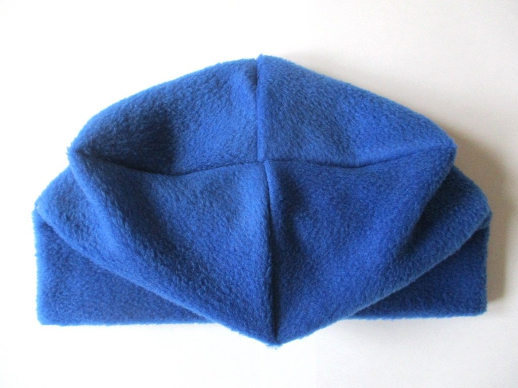 single layer classic outdoor stretch fleece beanie hat in blue, pdf sewing pattern + photo tutorial, adult to baby, (10 sizes)