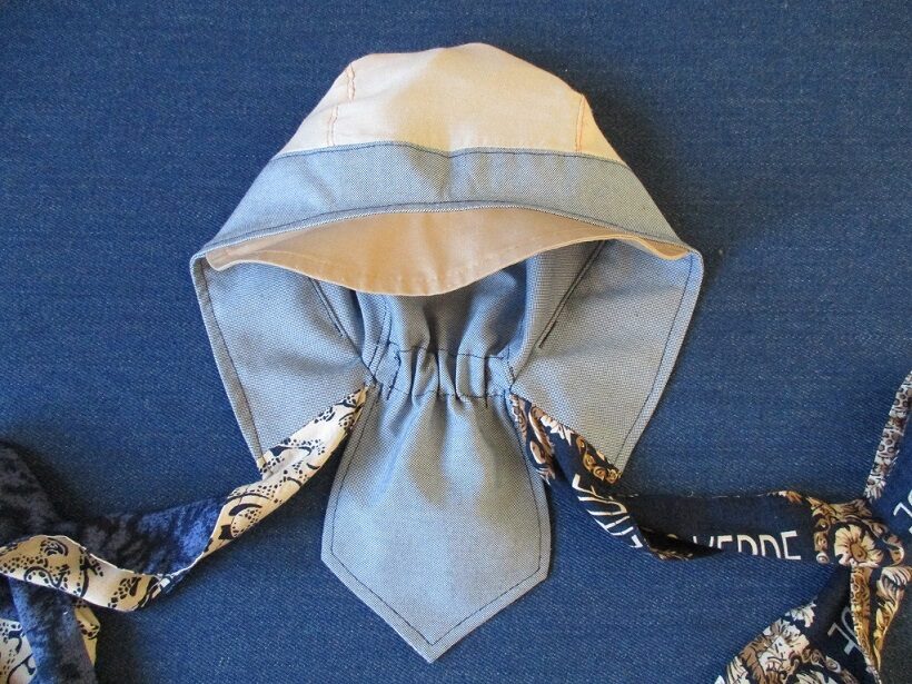 lined chemo headscarf hat with visor, elastic, and straps sewing pattern PDF (8 sizes) + photo tutorial, for woman and girl