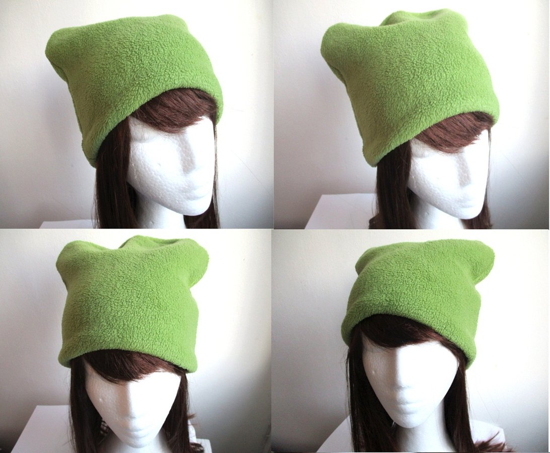 double layer reversible winter fleece square beanie / chemo hat / simple cap, pdf sewing pattern and photo tutorial, adult to child, (6 sizes)