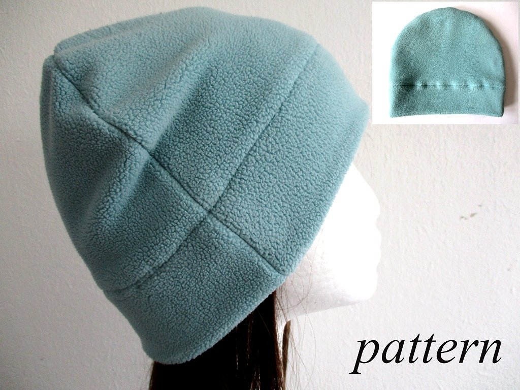 single layer winter fleece skull beanie / unlined warm cap / soft chemo hat, pdf sewing pattern and photo tutorial, adult to child, (6 sizes)