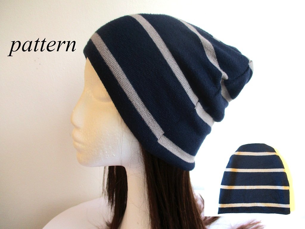 double-layer winter fall spring beanie hat from the sweater knit fabric, pdf sewing pattern and color photo tutorial, adult to baby, (8 sizes) 