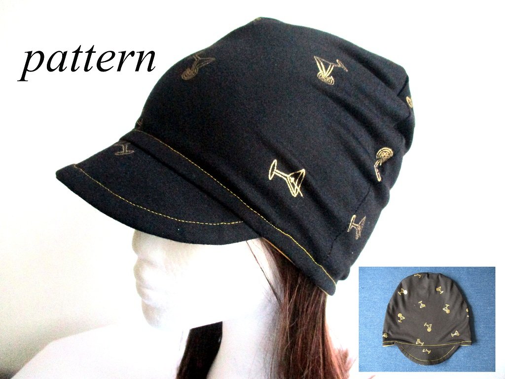 double layer jersey brim/ visor summer beanie hat, pdf sewing pattern with a photo tutorial, adult to baby, (8 sizes)