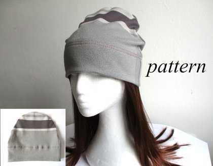 single layer summer jersey beanie / soft bad hair day hat / easy chemo cap, pdf sewing pattern and photo tutorial, adult to baby, (8 sizes)